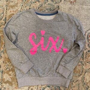 Girls Kids Sweatshirt SIX small 6